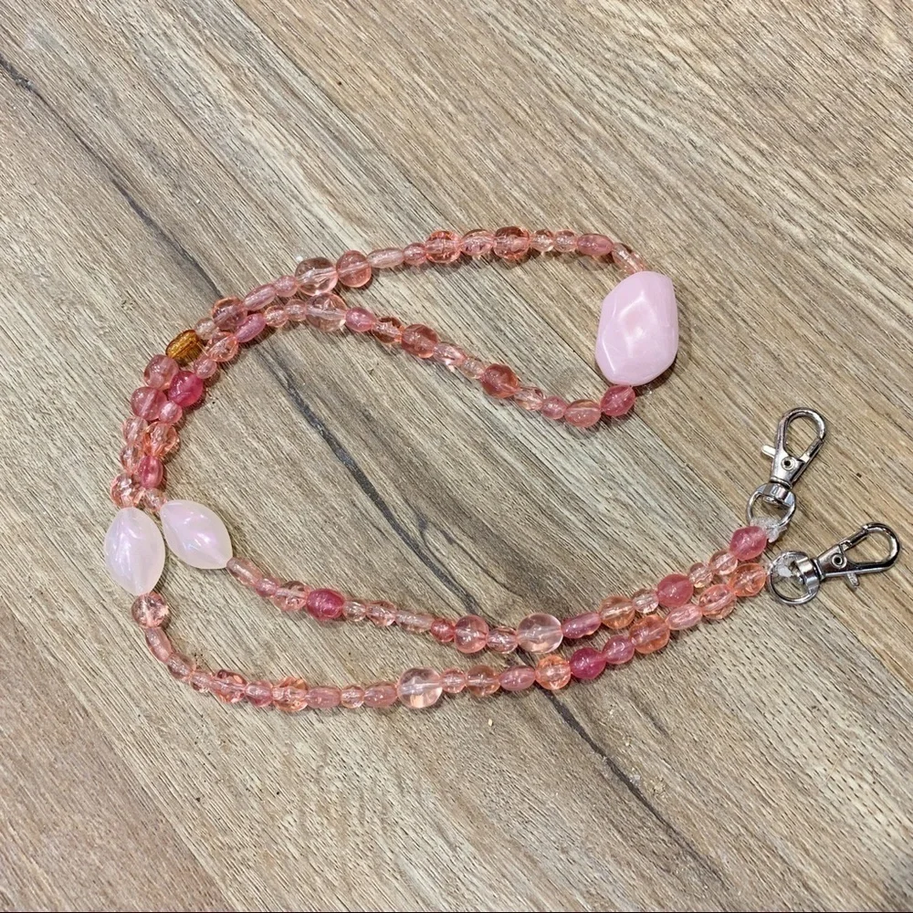 Pink Beaded Mask Chain